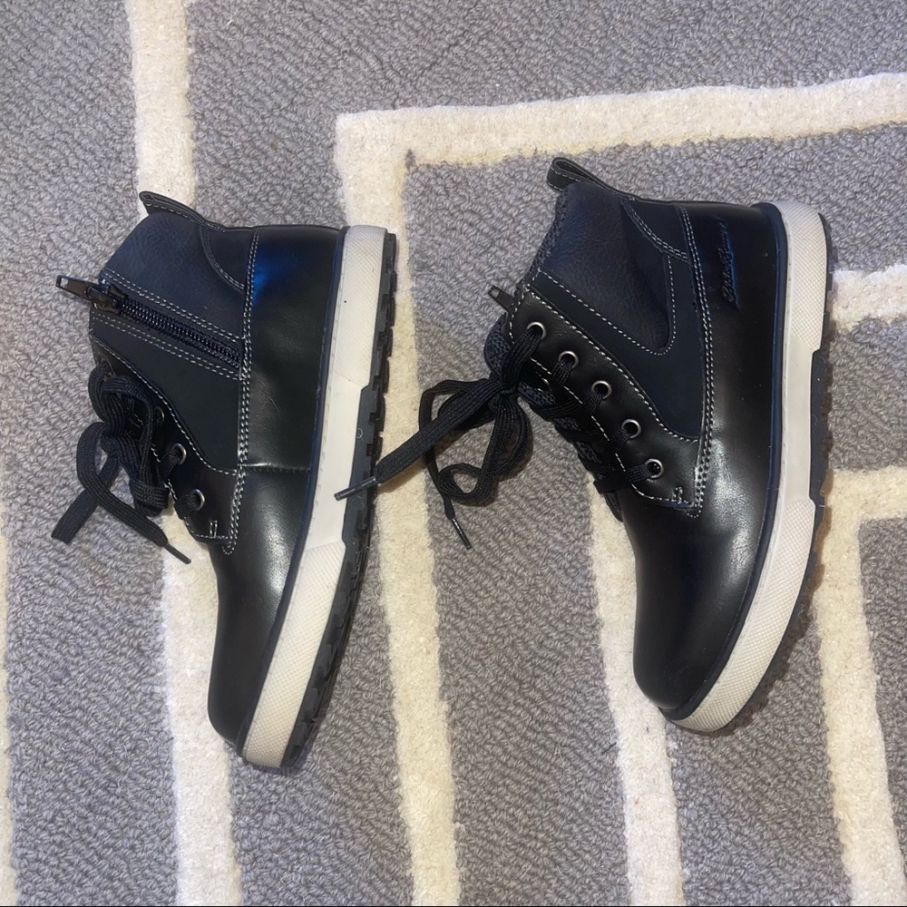 Boys boots Eddie Bauer NIB lace-up side zipper Black